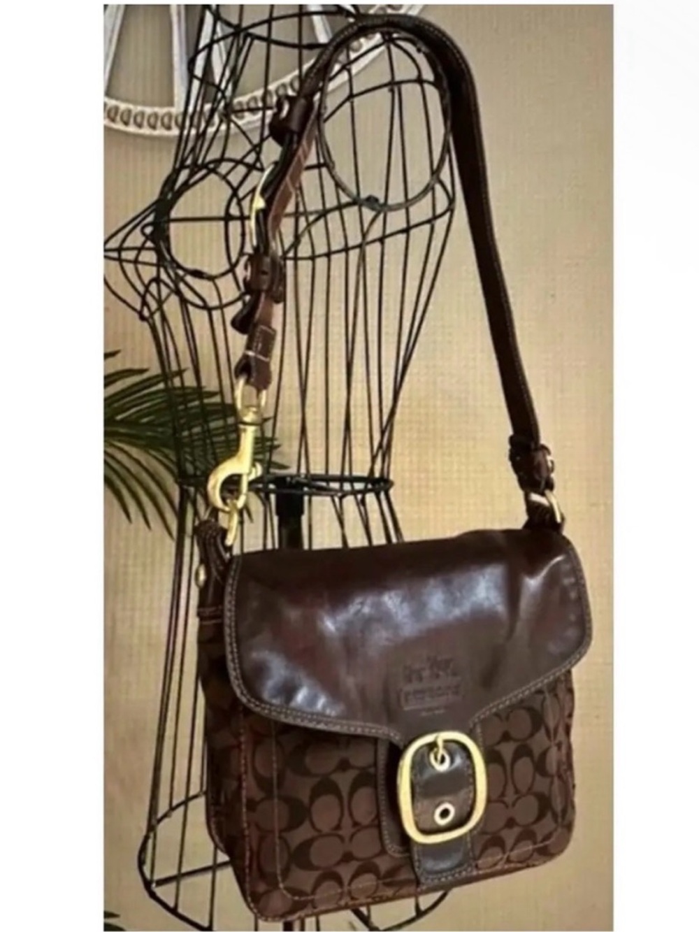 Coach Bleecker Legacy Flap Lg 11434 Signature Logo Canvas Leather